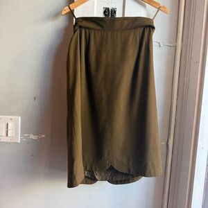 Escada Olive Wool Skirt